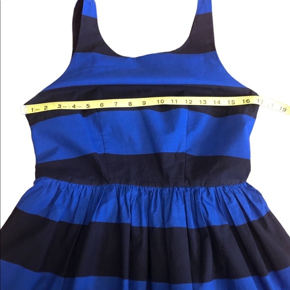 Abercrombie Blue Striped sleeveless tank fit and flare pleated dress size 10 - Picture 8 of 8